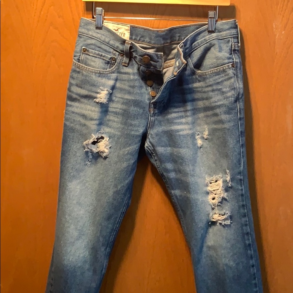 Hollister | slim straight distressed denim